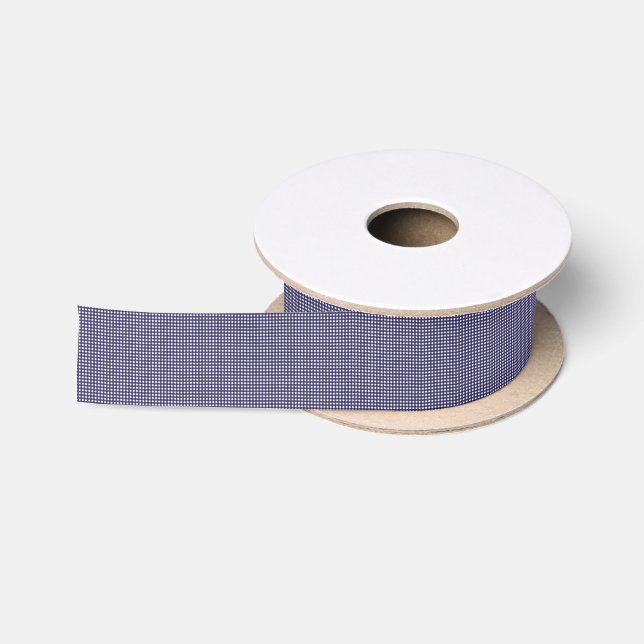 Lazo De Raso Navy y White Gingham (Carrete)