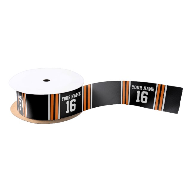 Lazo De Raso Negro con Naranja White Stripes Team Jersey (Carrete)