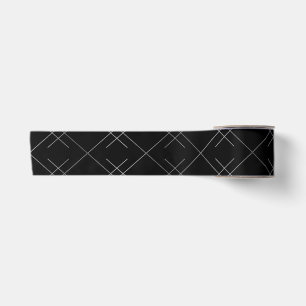 Lazo De Raso Negro-plateado, fresco, elegante, simple patrón mo