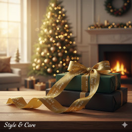 Lazo De Raso New Years Eve Satin Ribbon with Yellow Brown Tones