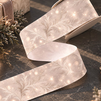 Lazo De Raso Nieve Botánica Helada Navidad