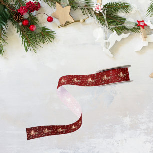 Lazo De Raso Niña de Navidad Unicornio Carmesí Floral Bonita