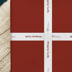 Lazo De Raso Nombre de familia de Personalizado de Navidad retr