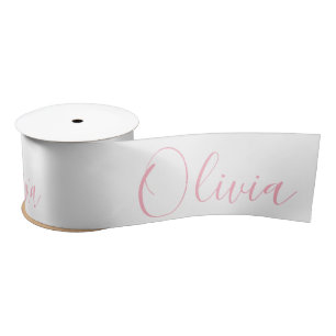 Lazo De Raso Nombre elegante rosado personalizado Cinta satinad