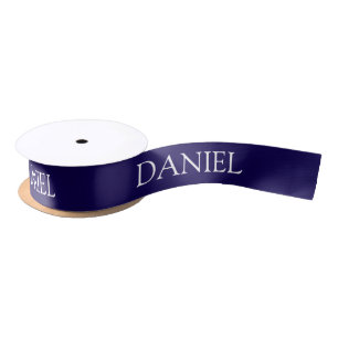 Lazo De Raso Nombre Personalizado Azul
