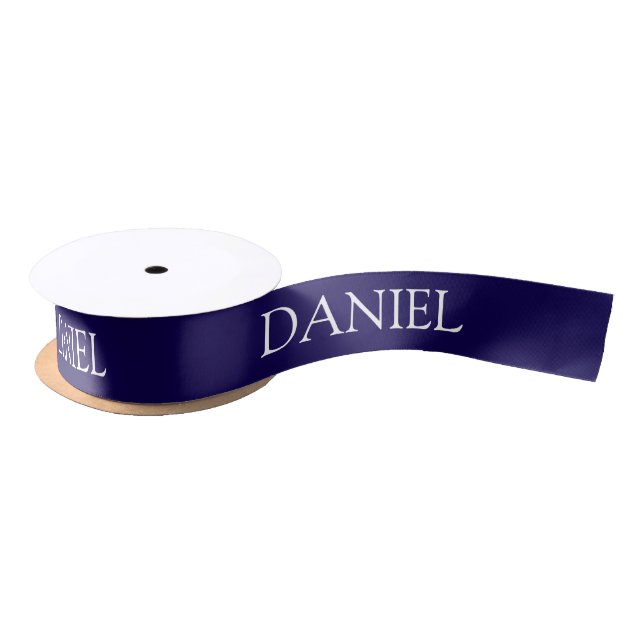 Lazo De Raso Nombre Personalizado Azul (Carrete)