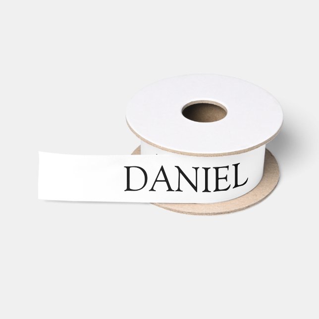 Lazo De Raso Nombre Personalizado Blanco (Carrete)