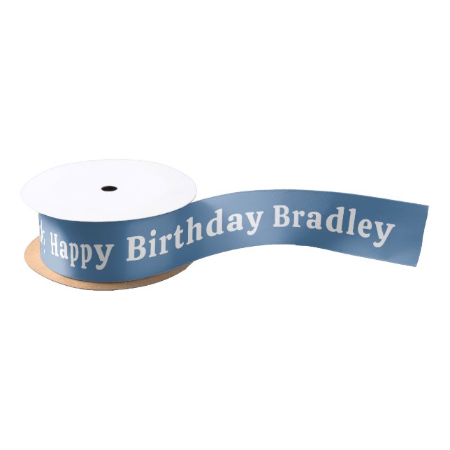Lazo De Raso Nombre personalizado de cumpleaños feliz personali (Carrete)