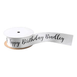 Lazo De Raso Nombre personalizado de cumpleaños feliz personali