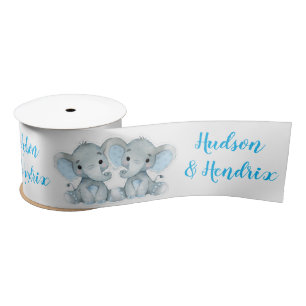 Lazo De Raso Nombre personalizado Elephant Satin Ribbon Spool T
