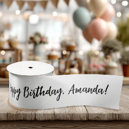 Lazo De Raso Nombre Personalizado Feliz Cumpleaños