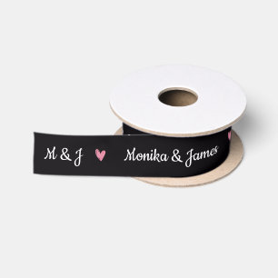 Lazo De Raso Nombres de monograma de boda personalizados modern