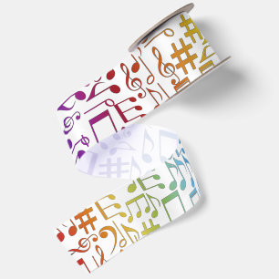 Lazo De Raso Notas musicales coloridas bailando Alegre