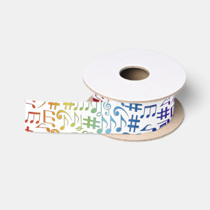 Lazo De Raso Notas musicales de baile coloridas y alegres