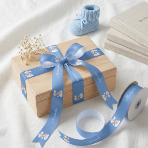 Lazo De Raso Nubes de osito de peluche azul Aqeeqah Baby Boy Pe