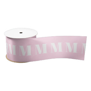 Lazo De Raso Número inicial de personalizado blanco rosado clar