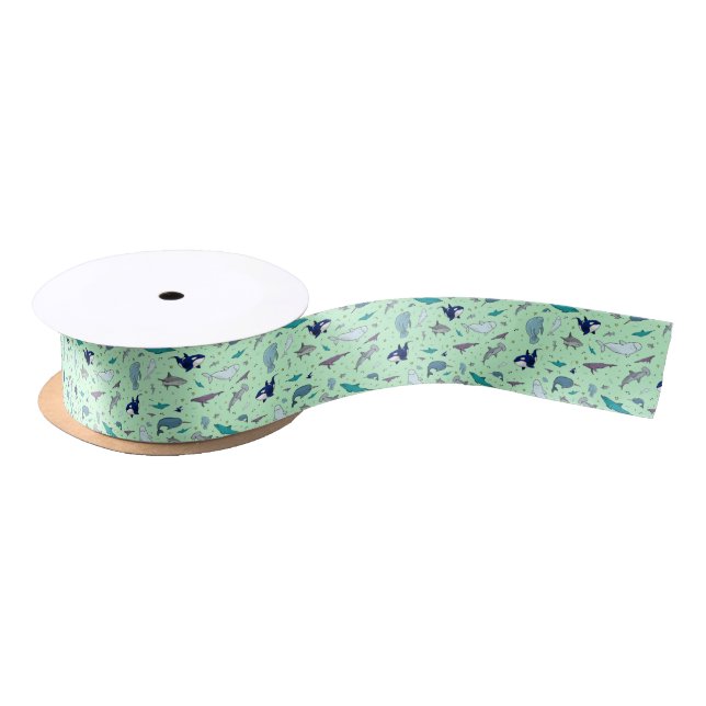 Lazo De Raso Océano en verde (Carrete)