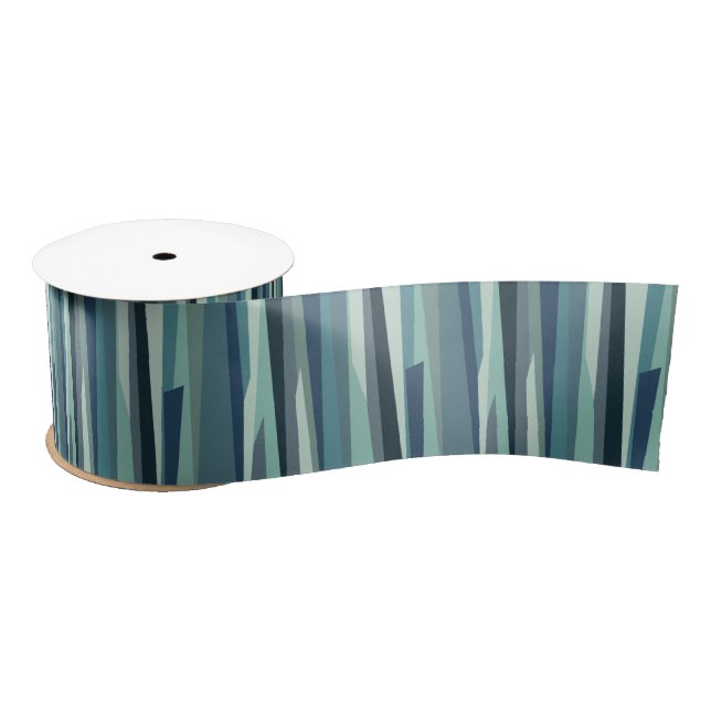 Lazo De Raso Olas oceánicas geométricas azules (Carrete)