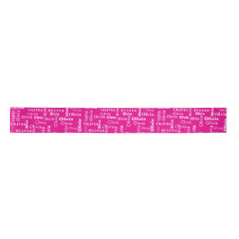 Lazo De Raso OLIVIA Nombre Personalizado En Neon Pink