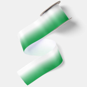Lazo De Raso Ombre verde Kelly y blanco