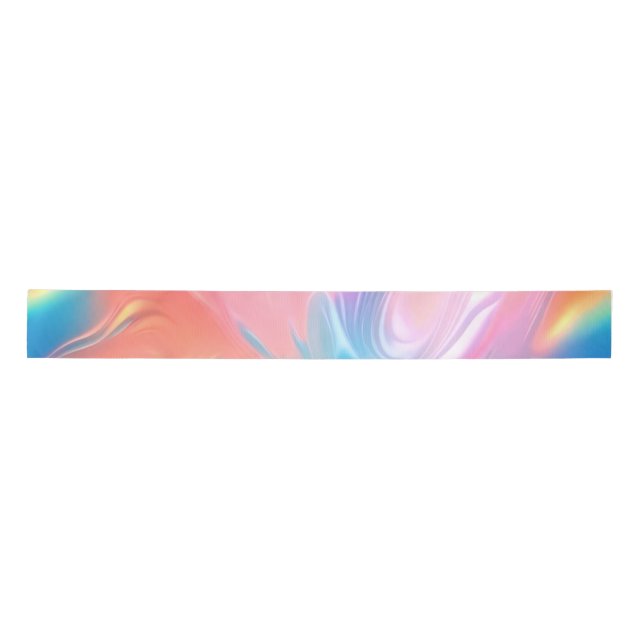 Lazo De Raso Ondas abstractas de neón rosa azul amarillo de mod (Anverso)