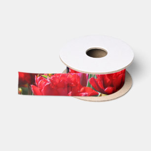 Lazo De Raso Ondas de Crmson Floral Falln