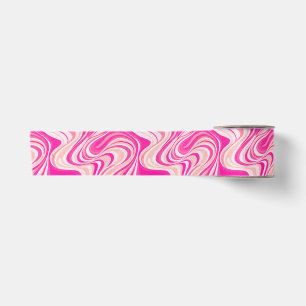 Lazo De Raso Ondas Groovy De Color Rosado Caliente, Bañeras De 