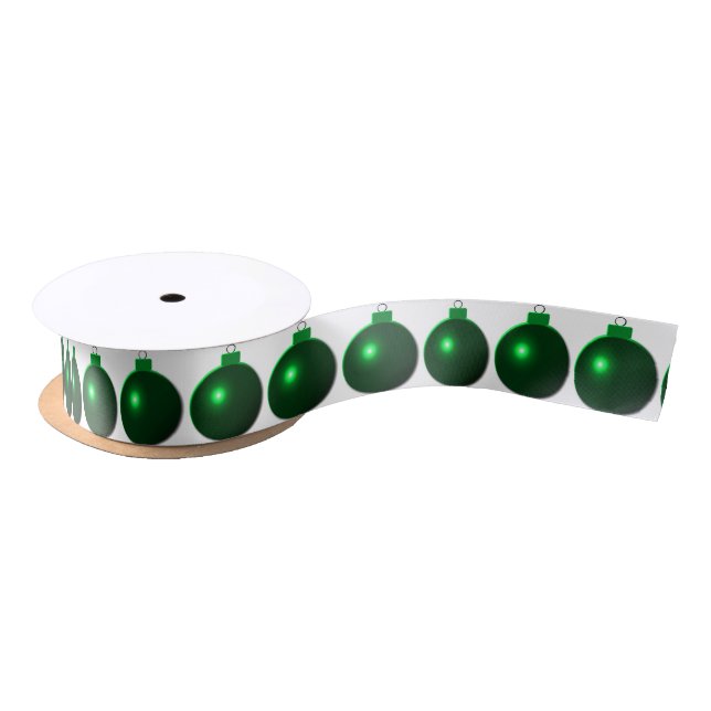 Lazo De Raso Ornamento de bolas de Navidades verdes brillantes