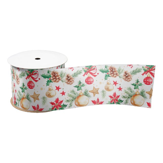 Lazo De Raso Ornamentos navideños festivos (Carrete)