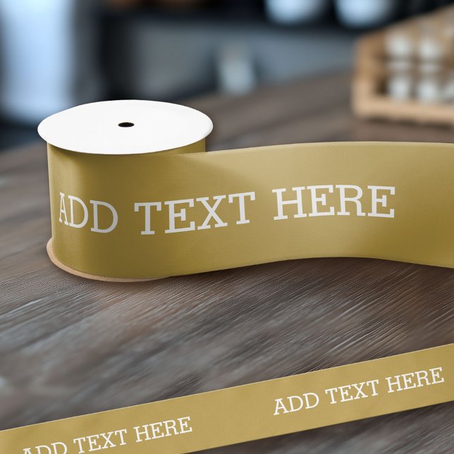 Lazo De Raso Oro Crear el suyo propio - Hazlo el Personalizado  (Custom Ribbon - Personalize with your own text)