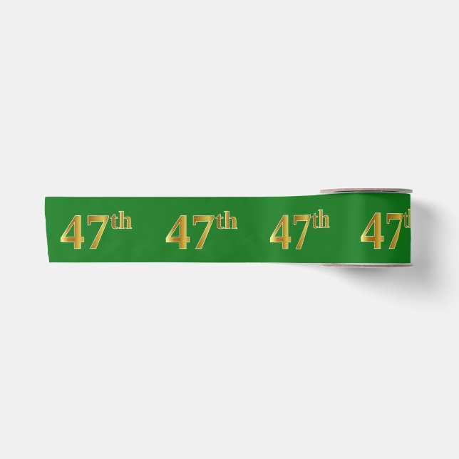 Lazo De Raso Oro Falso/Imitación Número de Evento "47" (Verde) (Anverso)