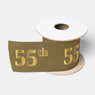 Lazo De Raso Oro Falso/Imitación Número de Evento "55" (Marrón)