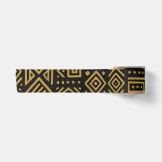 Lazo De Raso Oro Geométrico Tribal
