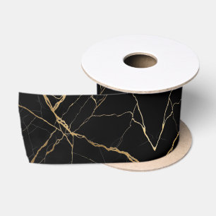 Lazo De Raso Oro moderno y mármol negro Minimalista Lujo
