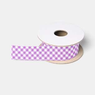 Lazo De Raso Orquídea púrpura de gingham retro