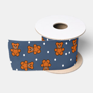 Lazo De Raso Oso de peluche con punto de polka