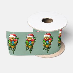 Lazo De Raso Oso de peluche de Navidad