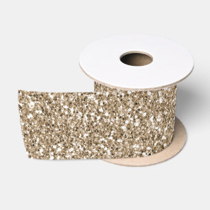 Lazo De Raso Oso de peluche marrón dorado brillo   