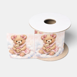 Lazo De Raso Oso de peluche niña sentada en una nube