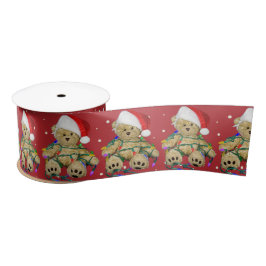 Lazo De Raso Oso De Teddy En Navidades Enciende Sobre Puntos