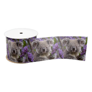 Lazo De Raso Oso Koala Jacaranda Morado,