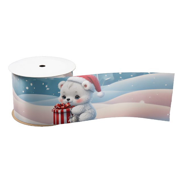 Lazo De Raso Oso polar de pequeños Navidades (Carrete)