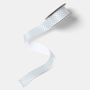Lazo De Raso Otoño Temprano Retro Gingham Azul Polvoriento