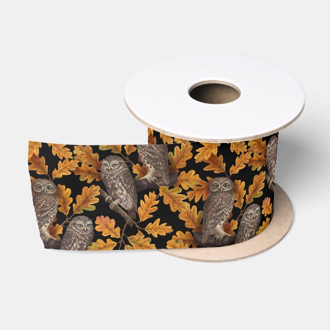 Lazo De Raso Ovejas de otoño en negro (Carrete)
