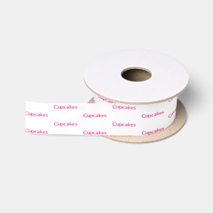 Lazo De Raso Palabras de Cupcake Rosado