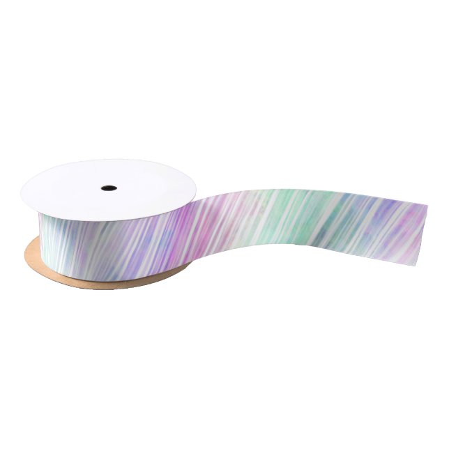 Lazo De Raso pale rainbow brush stroke stripes : (Carrete)