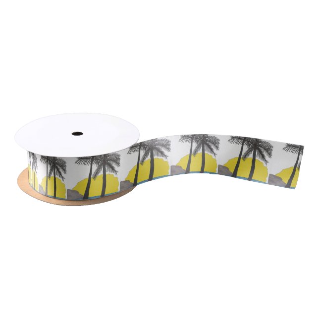 Lazo De Raso Palm Tree Sunrise Silhouette (Carrete)