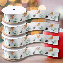 Lazo De Raso Pan De Gengibre Acuarela De Cacao Caliente Con Pin