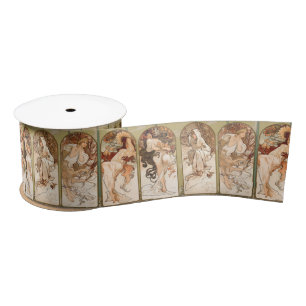 Lazo De Raso Panel Alphonse Mucha Cuatro Estaciones 1897 Art No
