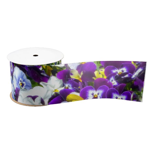 Lazo De Raso Pansies Ribbon (Carrete)